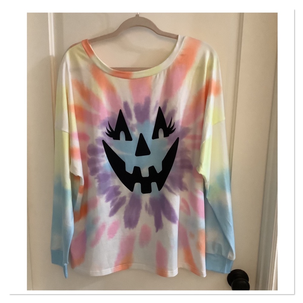 Tie-Dye Halloween Pumpkin Sweatshirt